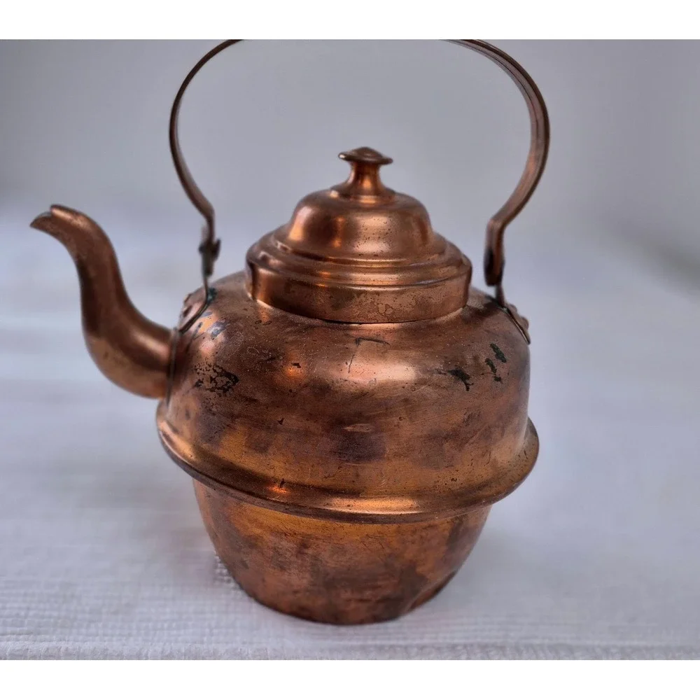 Vintage Volund‎ Copper Teapot Kettle Antique Style Patina Gooseneck Spout